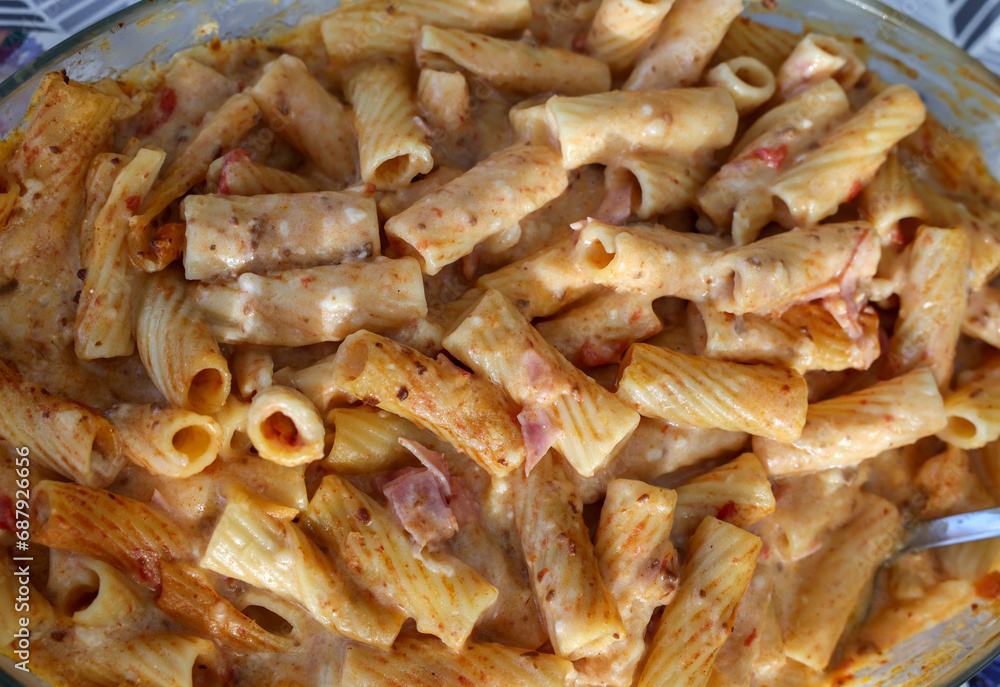 baked pasta with ham in bechamel sauce baked pasta with ham in bechamel sauce