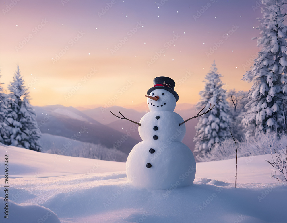 Obraz premium snowman in the snow