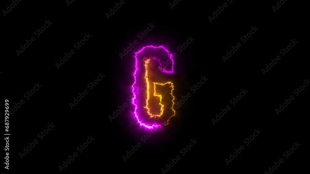 Neon letter G with alpha channel, neon alphabet and letters, neon light Neon letter G with alpha channel, neon alphabet and letters, neon light
