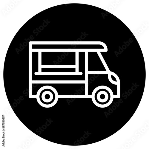 Coffee Truck Vector Icon Design Illustration