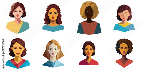 vector illustration of a woman with multiple polygons