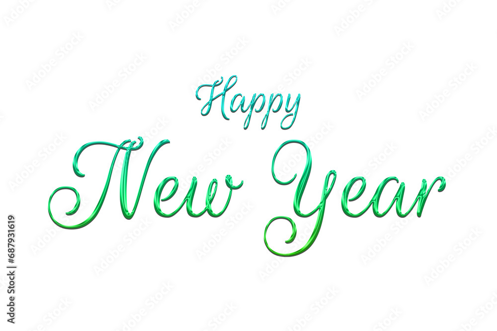 Happy new year green gradient text effects style Happy new year green gradient text effects style