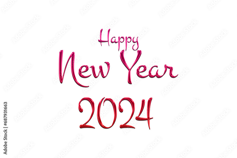 Happy Newyear 2024 Fully Editable Colorful Text Style Effect