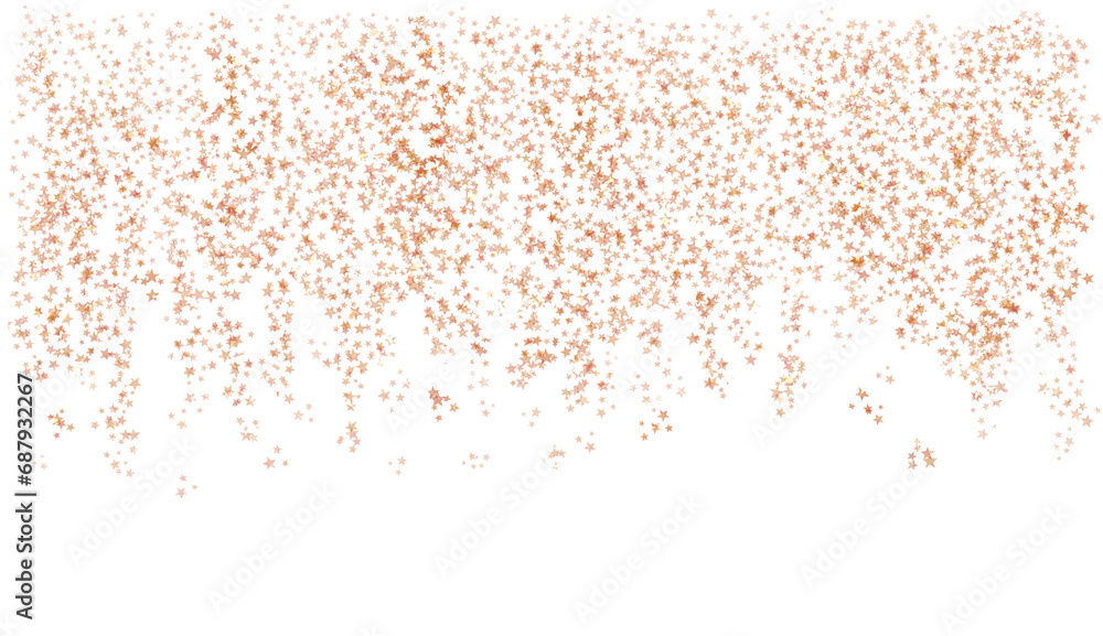 Orange star glitter on transparent background.Many Star.