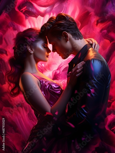 Wallpaper Mural Valentines day digital backdrop, couple in love, heart Torontodigital.ca