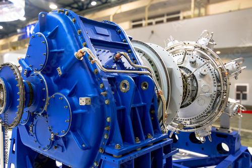 Powerful gas turbine power plant. Products for energy. photo