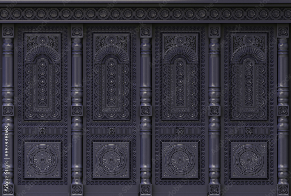 Carved Oriental Wood Cabinet Wall Panel Carved Oriental Wood Cabinet Wall Panel