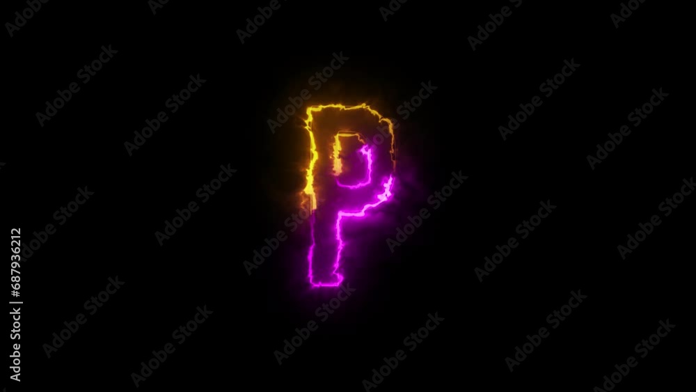 Neon letter P with alpha channel, neon alphabet and letters, neon light Neon letter P with alpha channel, neon alphabet and letters, neon light