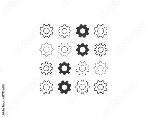 Settings cog engine icon vector set symbo design illustration