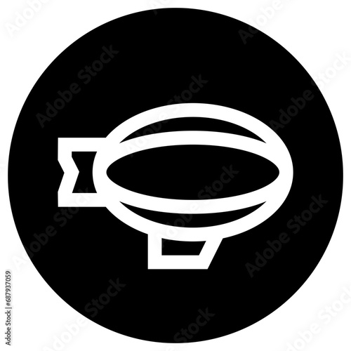 Flying Airship Vector Icon Design Illustration