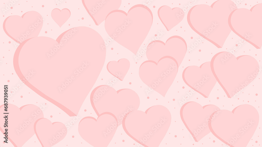 Hearts background for Valentine's Day in pink tones