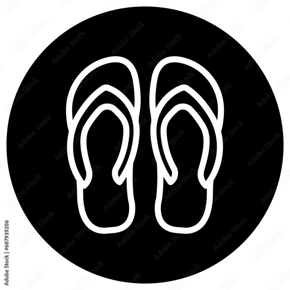 Flip flop Vector Icon Design Illustration Flip flop Vector Icon Design Illustration