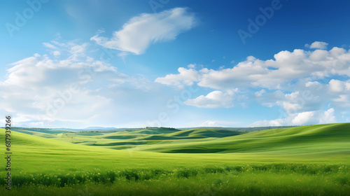 natural scenic panorama green field 