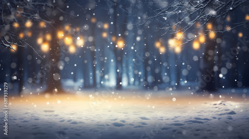 Illumination and snow blurred background © Sonya