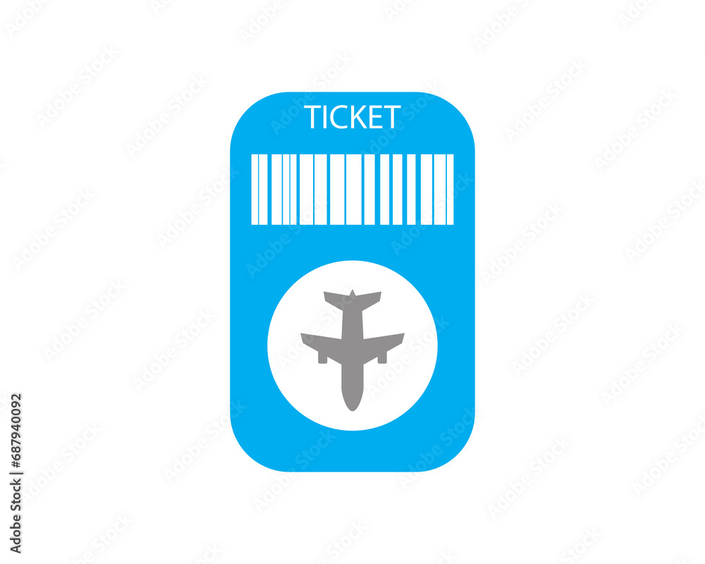 Travel ticket flight vector icon isolated illustration Travel ticket flight vector icon isolated illustration