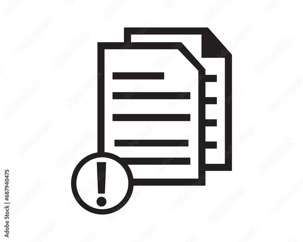 Document warning information file icon vector symbol design illustration Document warning information file icon vector symbol design illustration