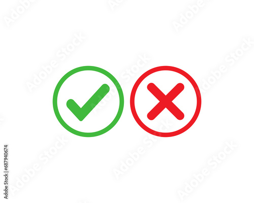 Yes or no check vector icon design illustration photo
