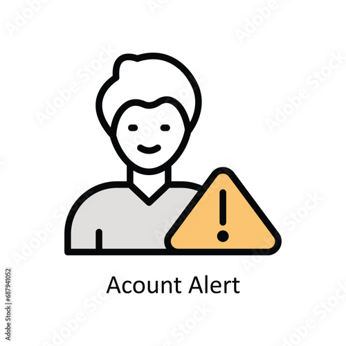 Account Alert vector filled outline design illustration. Business And Management Symbol on White background EPS 10 File