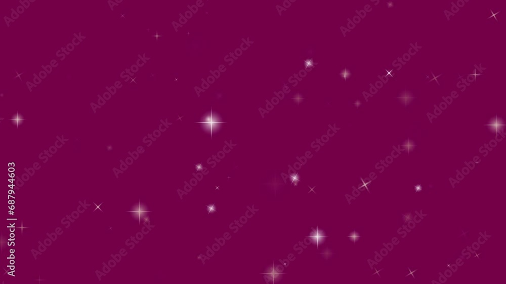 Red background loop glitter with stars