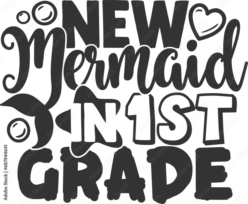 New Mermaid In 1st Grade - First Grade Illustration