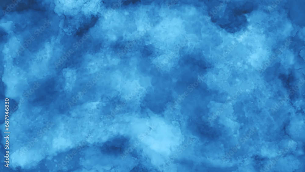 Abstract Blue Watercolor Background. Water like grunge with dark and light blue splashes and stains.
