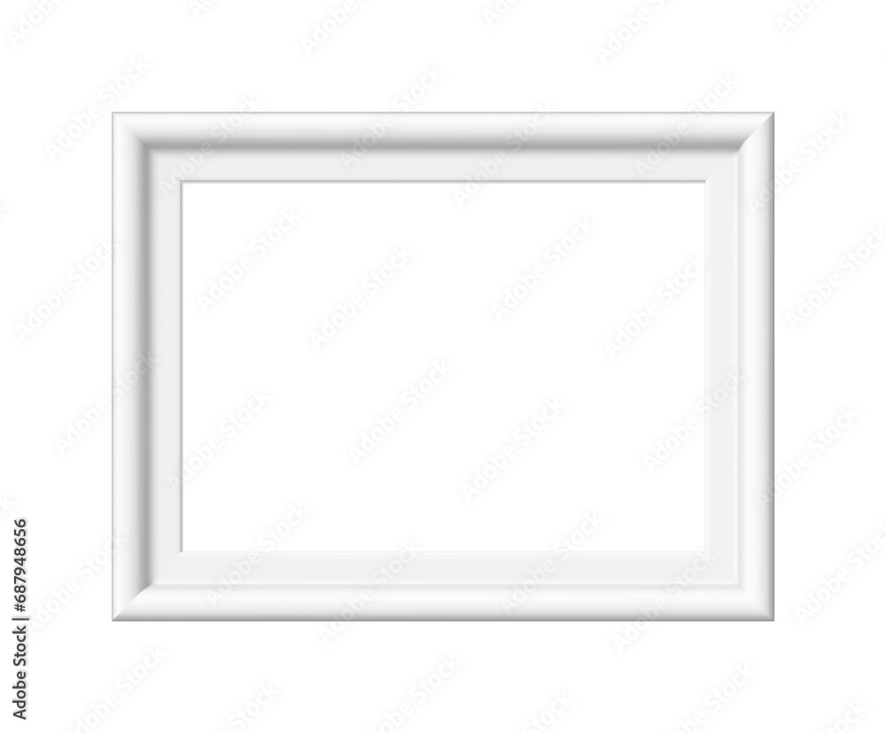 White picture frame. Minimalistic detailed photo realistic frame. Png clipart isolated on transparent background White picture frame. Minimalistic detailed photo realistic frame. Png clipart isolated on transparent background