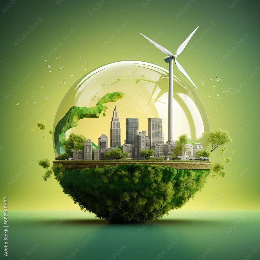 eco city concept, green energy