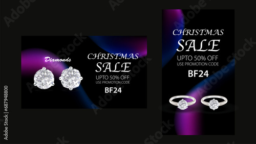 Social media posts for jewellery,  wedding rings made of silver and palladium metal. adorned with diamonds, zircons, and other gemstones. isolated vector illustration for ads, social media, brochures