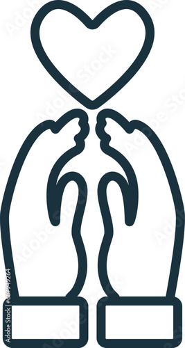 Gratitude outline icon. Monochrome simple sign from mental health collection. Gratitude icon for logo, templates, web design and infographics.