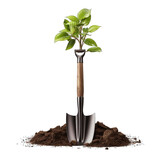 Garden Shovel Isolated on Transparent or White Background, PNG