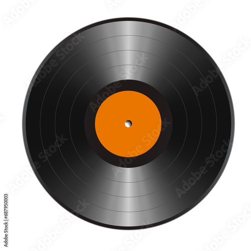 Blank vinyl disc mock up. Realistic empty template of a music record plate. Png clipart isolated on transparent background