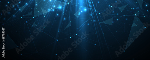 Neural network concept. Connected cells with links. High technology process. Abstract futuristic background.