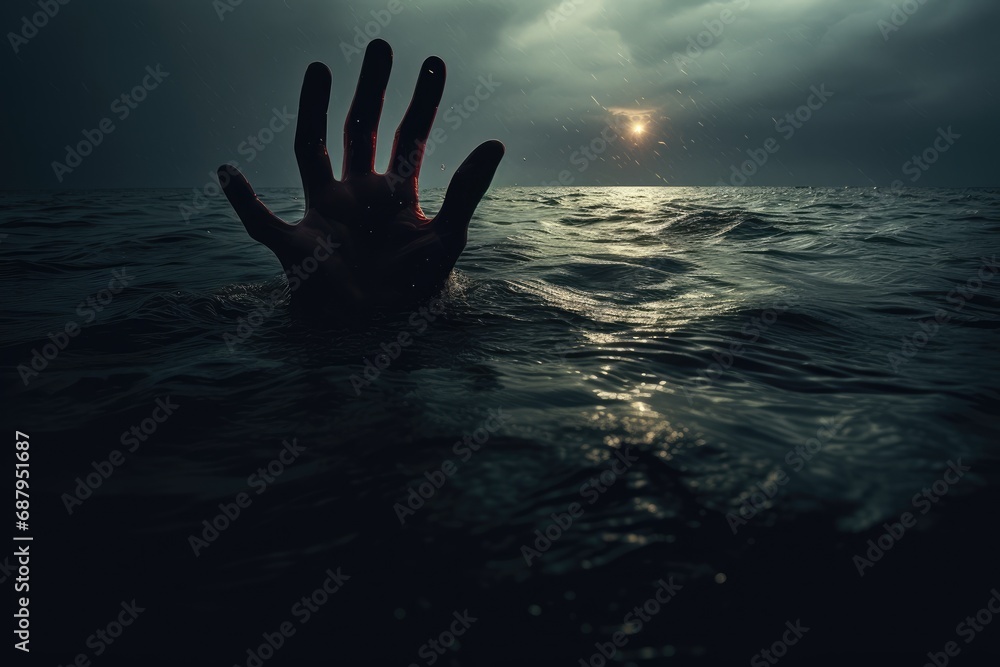 Closeup hand emerging from a lake reaching up as if trying to grab something. Risk danger concept. Closeup hand emerging from a lake reaching up as if trying to grab something. Risk danger concept.