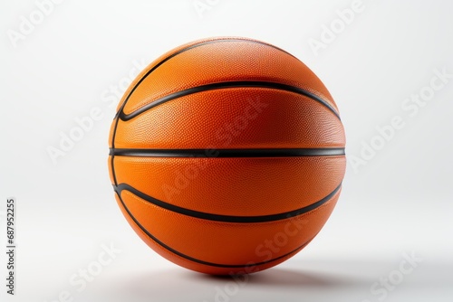 shiny basketball  on an isolated white background  Generative AI
