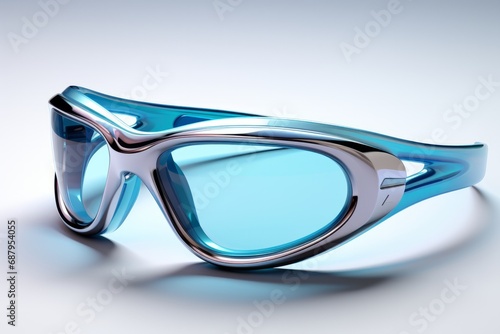 sleek swimming goggles, on an isolated white background, Generative AI