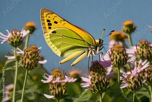 butterfly on flower and generated AI