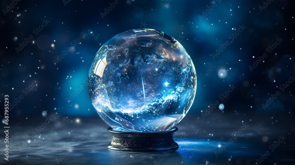 a crystal ball with space inside a crystal ball with space inside