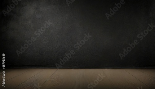 black wall or blank interior texture and studio room for background