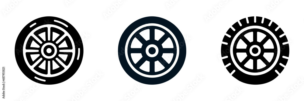Set car tire icon, flat icon isolated. Vector illustration Set car tire icon, flat icon isolated. Vector illustration