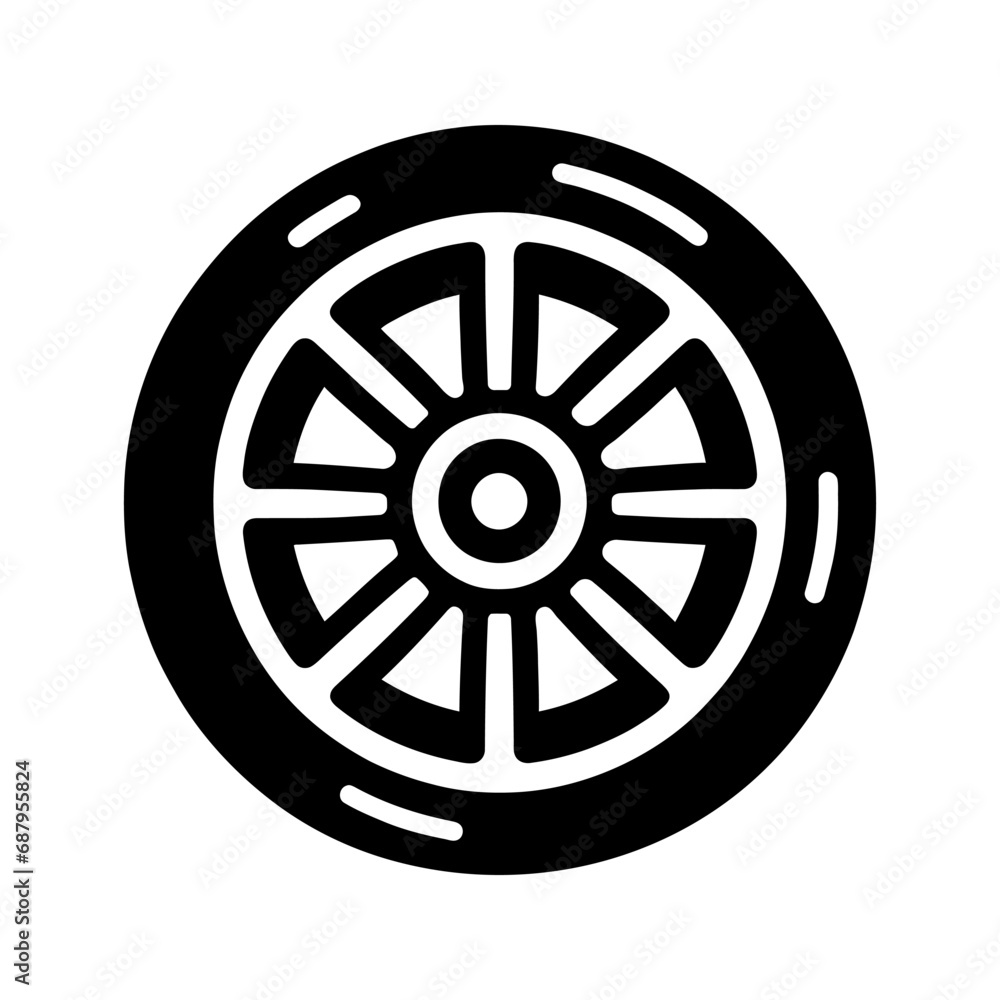 Fototapeta premium car tire icon, flat icon isolated. Vector illustration