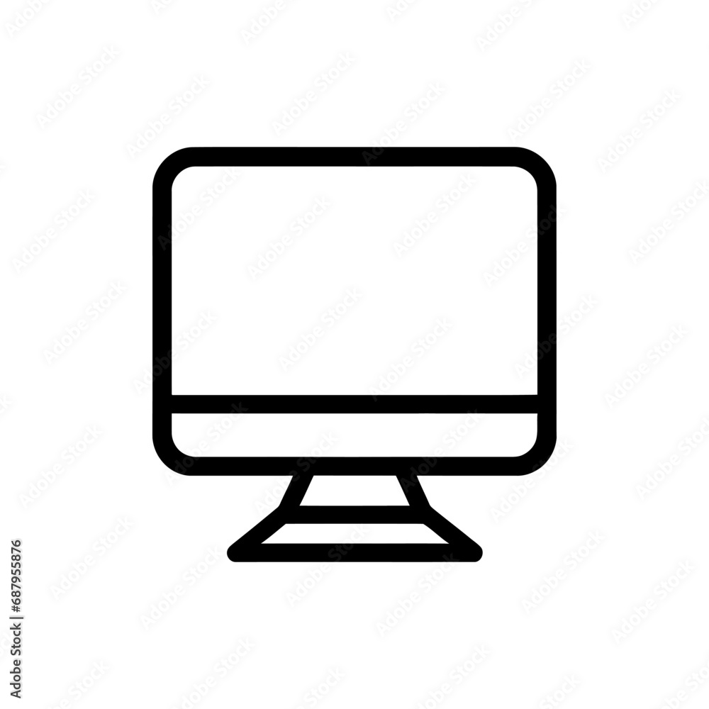 Computer monitor line icon. Simple outline style isolated. Vector illustration Computer monitor line icon. Simple outline style isolated. Vector illustration
