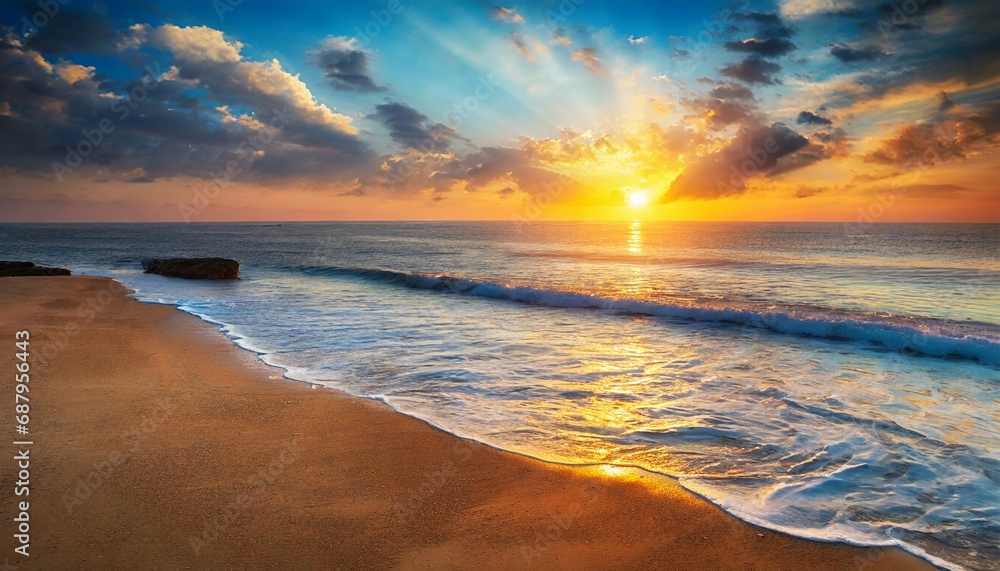 beautiful sunrise over the sea