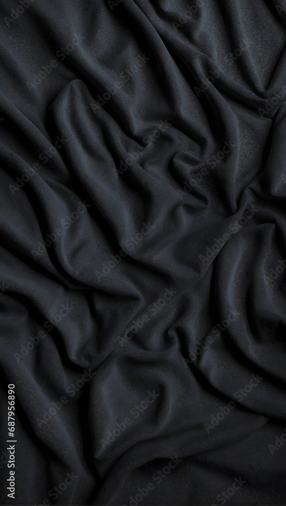 detailed black texture of a fabric blanket