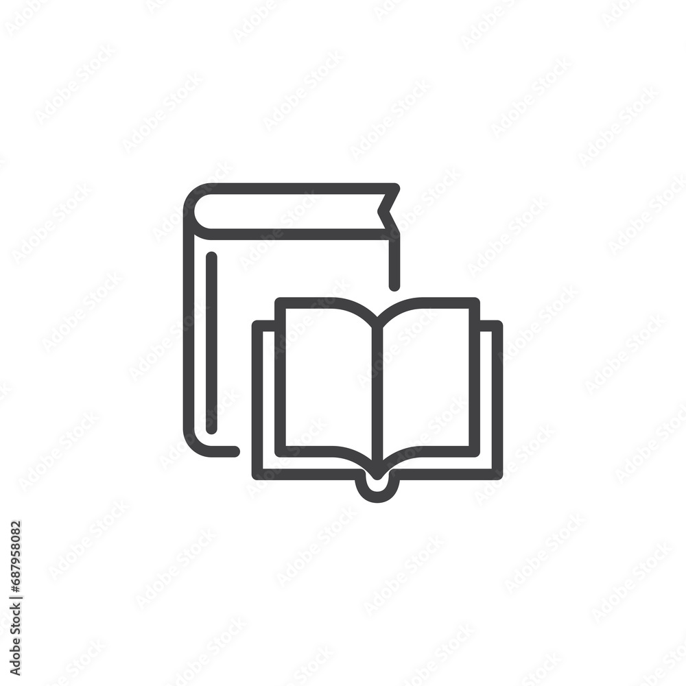 Book cover and open line icon Book cover and open line icon