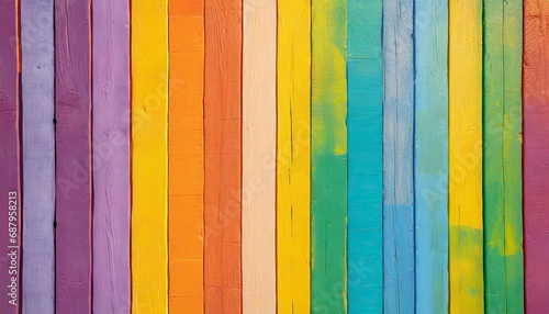 pastel colorful rainbow painted wood planks summer or lgbtq pride background