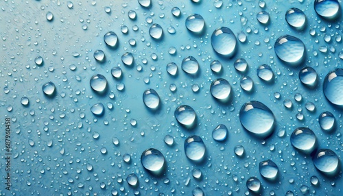 water drops on light blue background