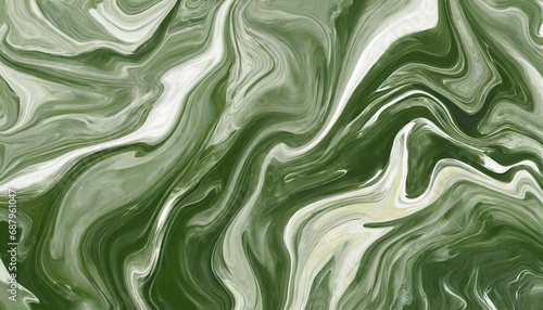 abstract marbling oil acrylic paint background illustration art wallpaper green white color with liquid fluid marbled paper texture banner painting texture generative ai