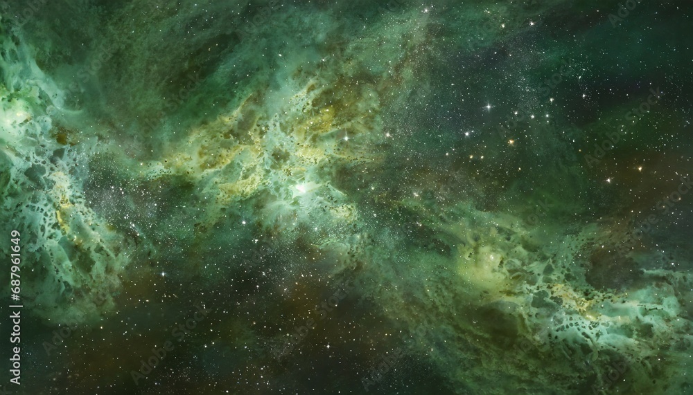 green universe space nebula cosmic background generative ai