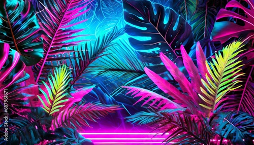 neon jungle background