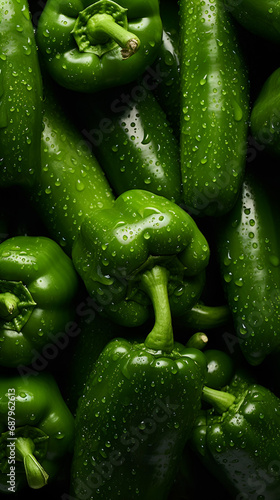 Fresh green pepper seamless background